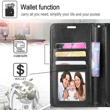 Samsung Wallet Case + Tempered Glass
