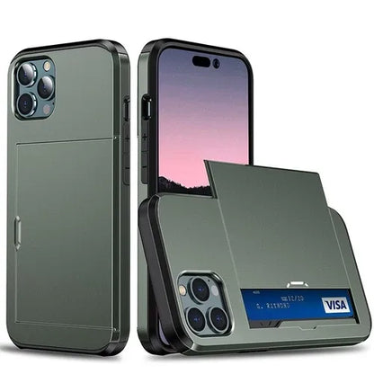 GearWithLove™ Luxury Slim Card Slider Wallet Case for iPhone