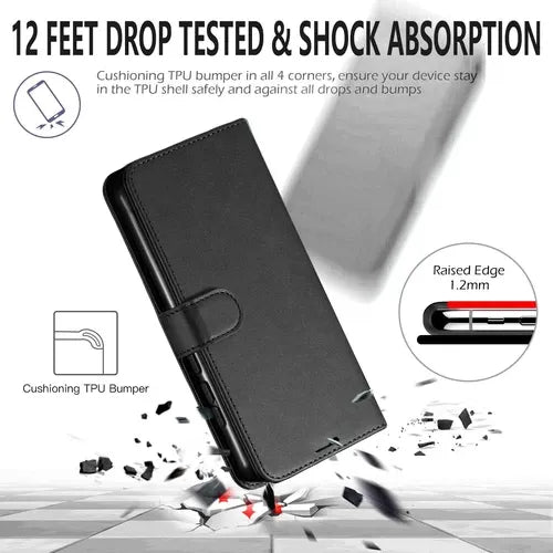 Samsung Wallet Case + Tempered Glass