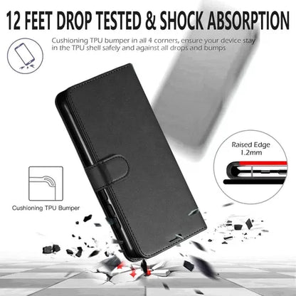 Samsung Wallet Case + Tempered Glass