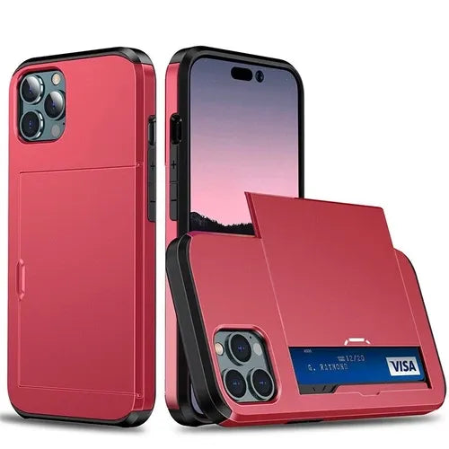 GearWithLove™ Luxury Slim Card Slider Wallet Case for iPhone