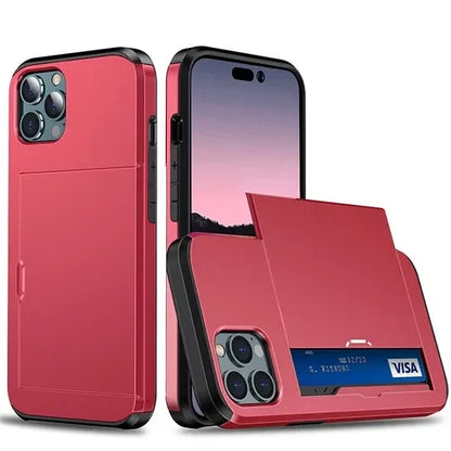 GearWithLove™ Luxury Slim Card Slider Wallet Case for iPhone