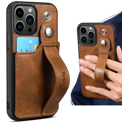 iPhone Leather Wallet Case Shockproof Kickstand Cover