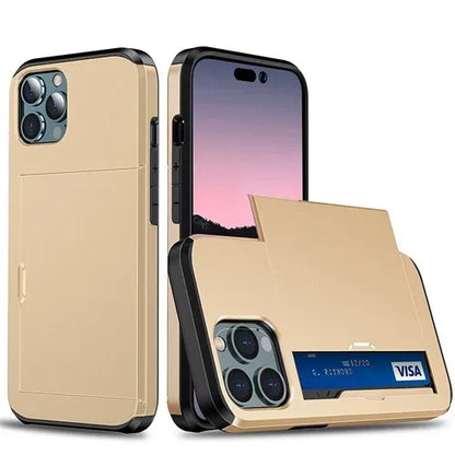 GearWithLove™ Luxury Slim Card Slider Wallet Case for iPhone