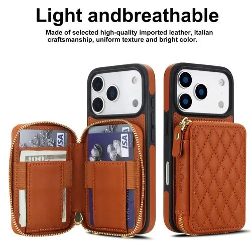 GearWithLove™ Luxury Quilted Crossbody Wallet Case for iPhone