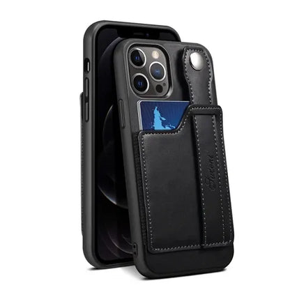 iPhone Leather Wallet Case Shockproof Kickstand Cover
