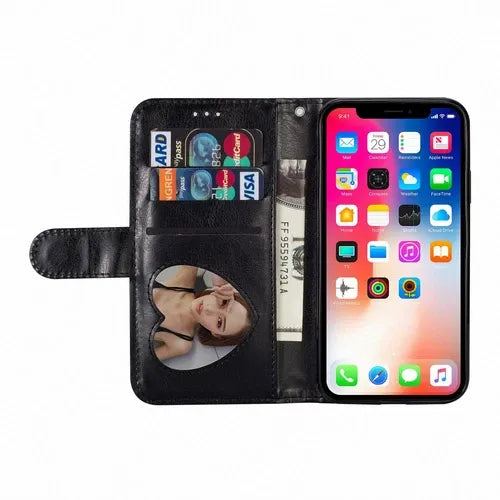 Glitter Bling Leather Zipper Wallet Case For iPhone