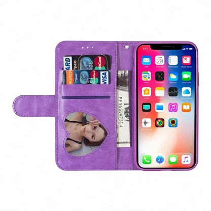 Glitter Bling Leather Zipper Wallet Case For iPhone