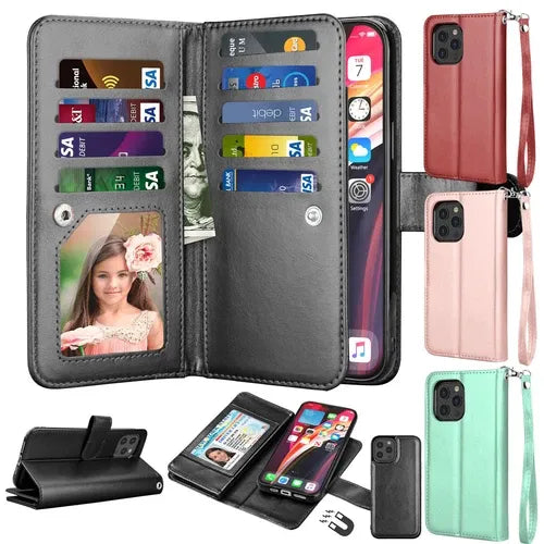 Luxury Leather Wallet iPhone Case Cover