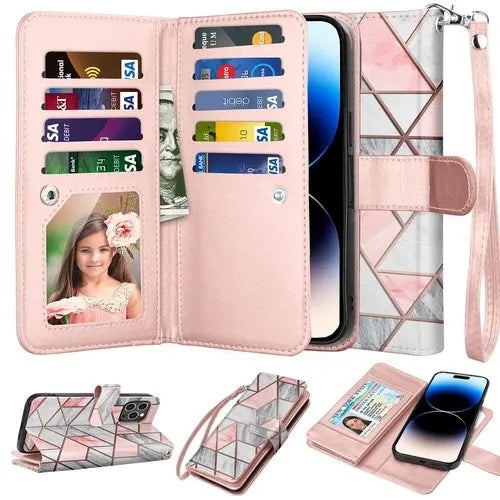 Luxury Leather Wallet iPhone Case Cover