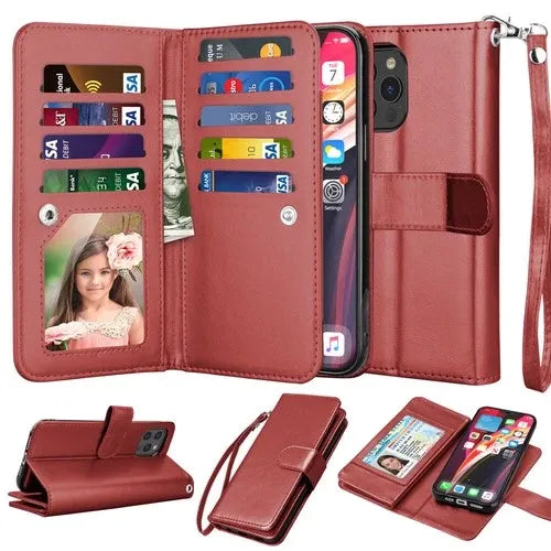 Luxury Leather Wallet iPhone Case Cover