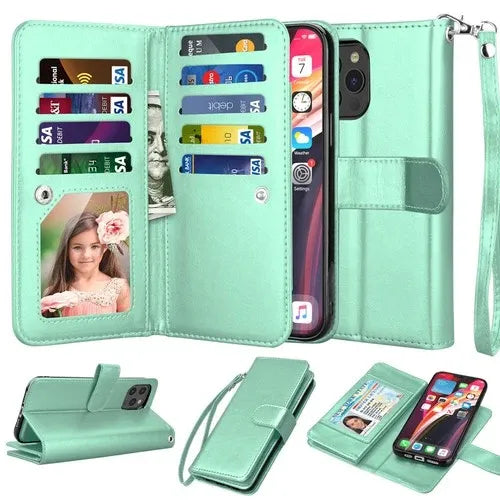 Luxury Leather Wallet iPhone Case Cover