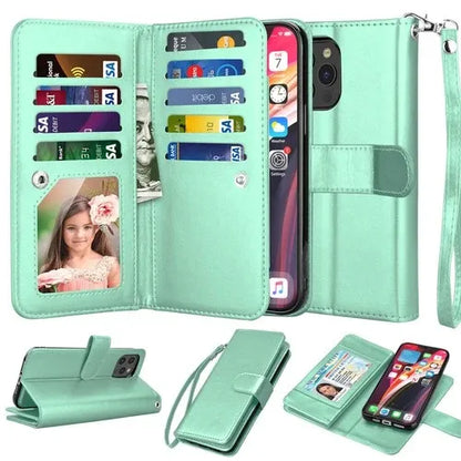 Luxury Leather Wallet iPhone Case Cover