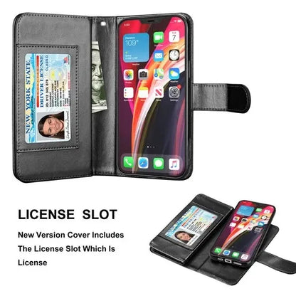 Luxury Leather Wallet iPhone Case Cover