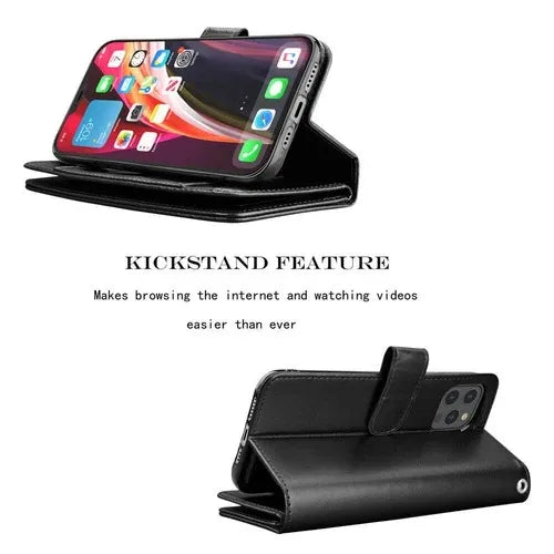 Luxury Leather Wallet iPhone Case Cover