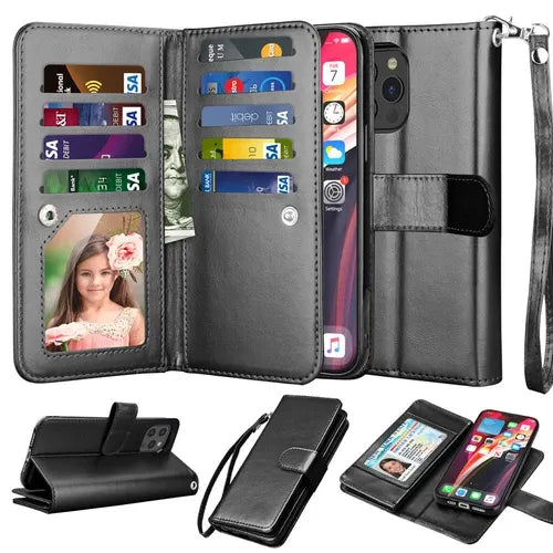 Luxury Leather Wallet iPhone Case Cover