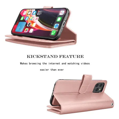 Luxury Leather Wallet iPhone Case Cover