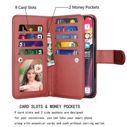 Luxury Leather Wallet iPhone Case Cover