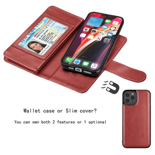 Luxury Leather Wallet iPhone Case Cover