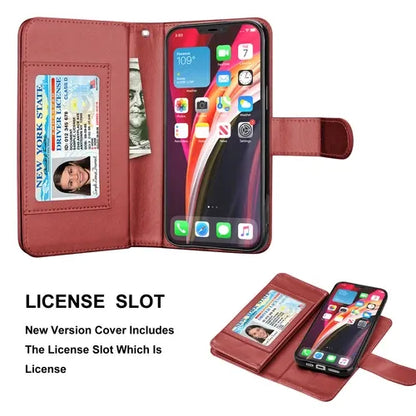 Luxury Leather Wallet iPhone Case Cover