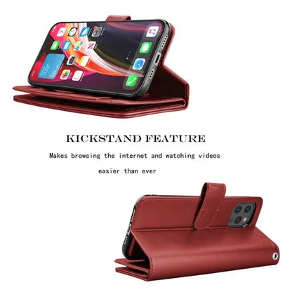 Luxury Leather Wallet iPhone Case Cover