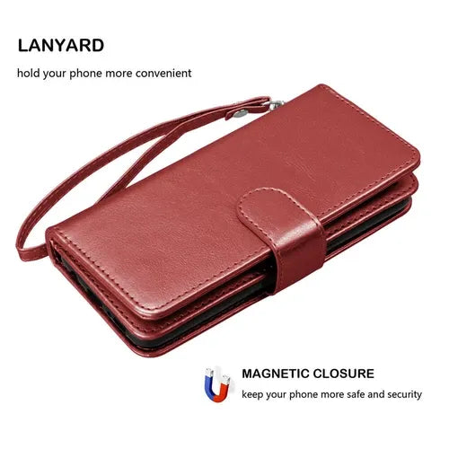 Luxury Leather Wallet iPhone Case Cover
