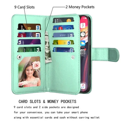 Luxury Leather Wallet iPhone Case Cover