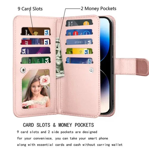 Luxury Leather Wallet iPhone Case Cover
