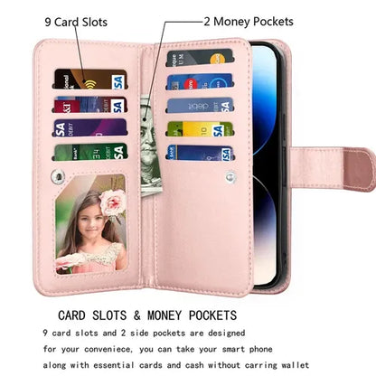 Luxury Leather Wallet iPhone Case Cover
