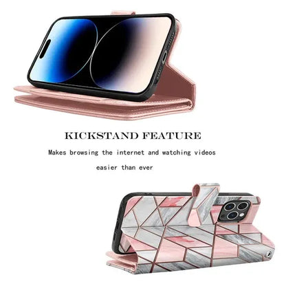 Luxury Leather Wallet iPhone Case Cover