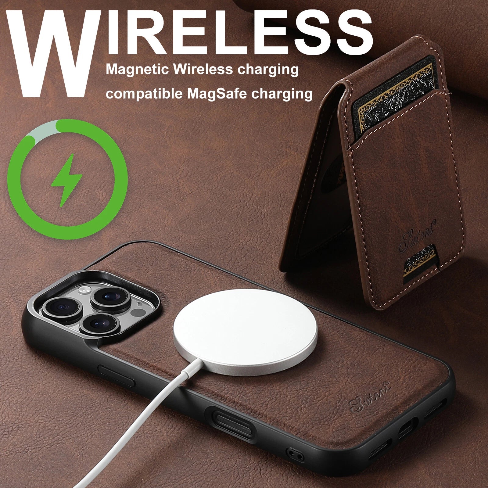 Magnetic wallet case for iPhone - product view