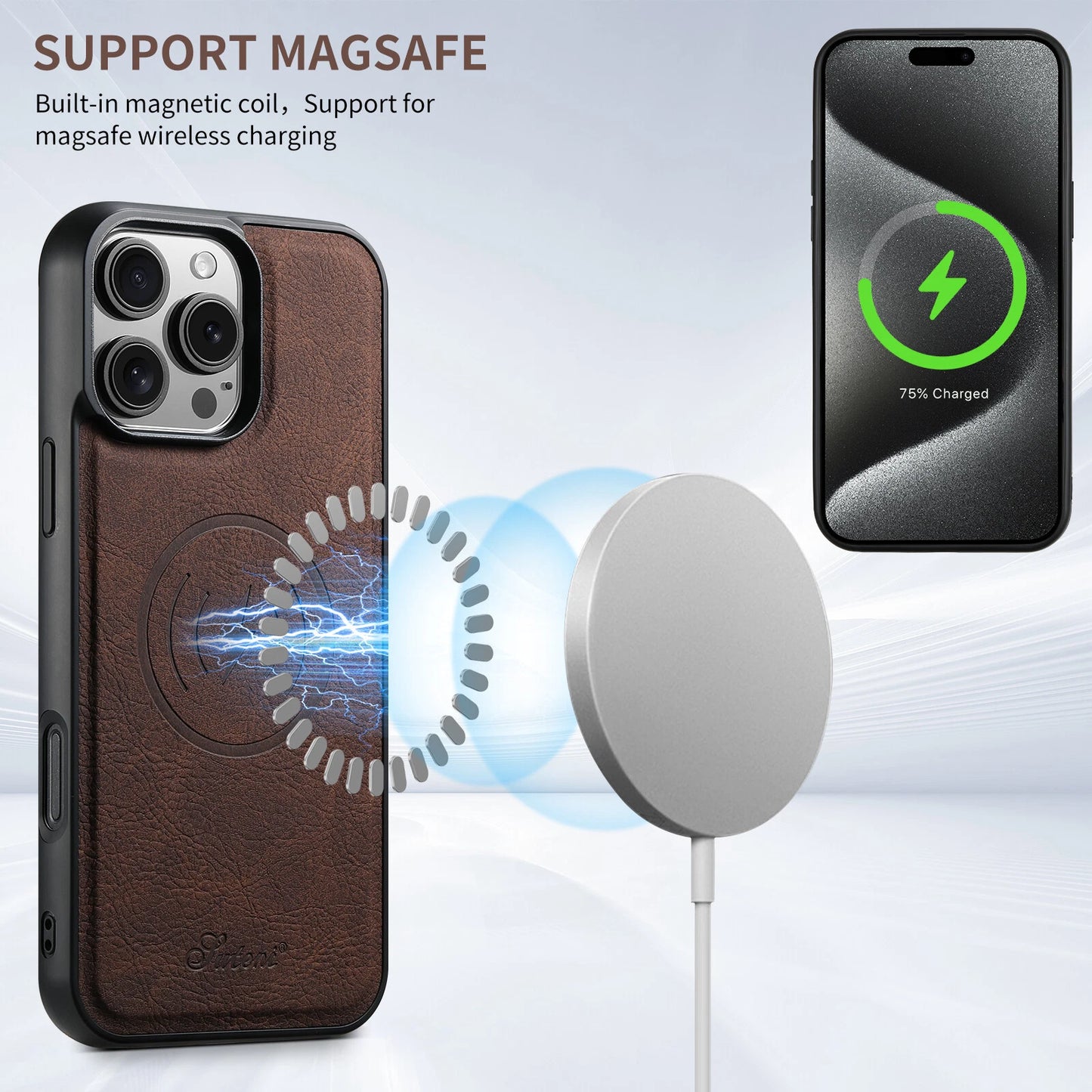 Magnetic wallet holder case for iPhone - lifestyle view