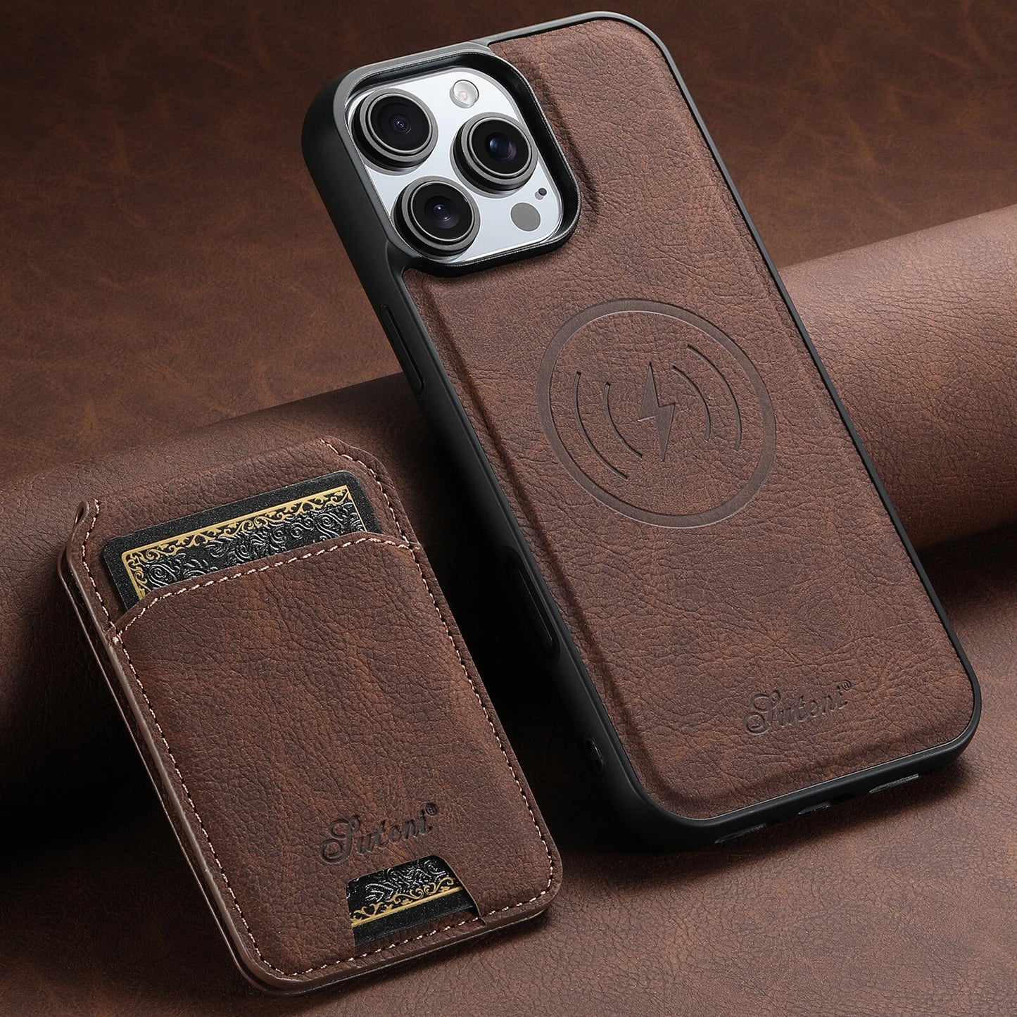 PU leather wallet case for iPhone - protection detail