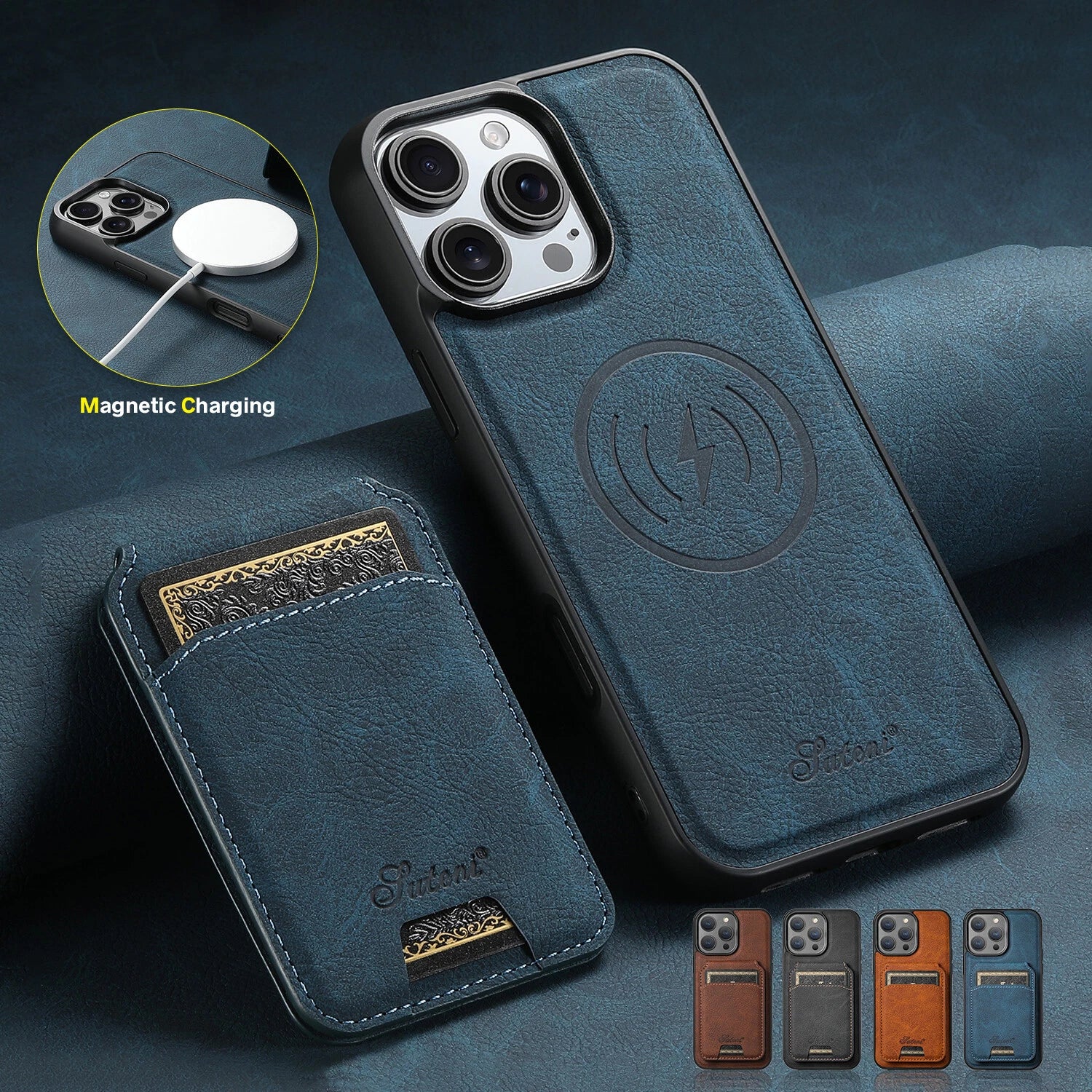Magnetic wallet phone case - close-up detail