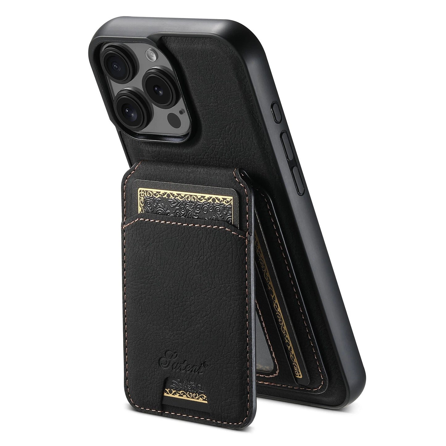 PU leather magnetic wallet case - side view
