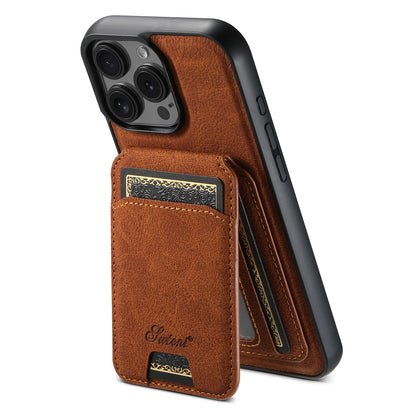Magnetic wallet phone case - brown color view